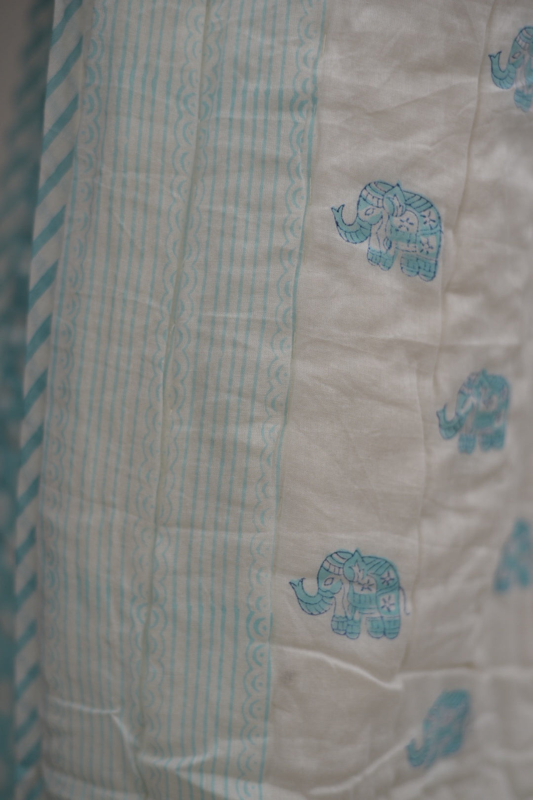 Hathi Block Printed Baby Quilt - 01