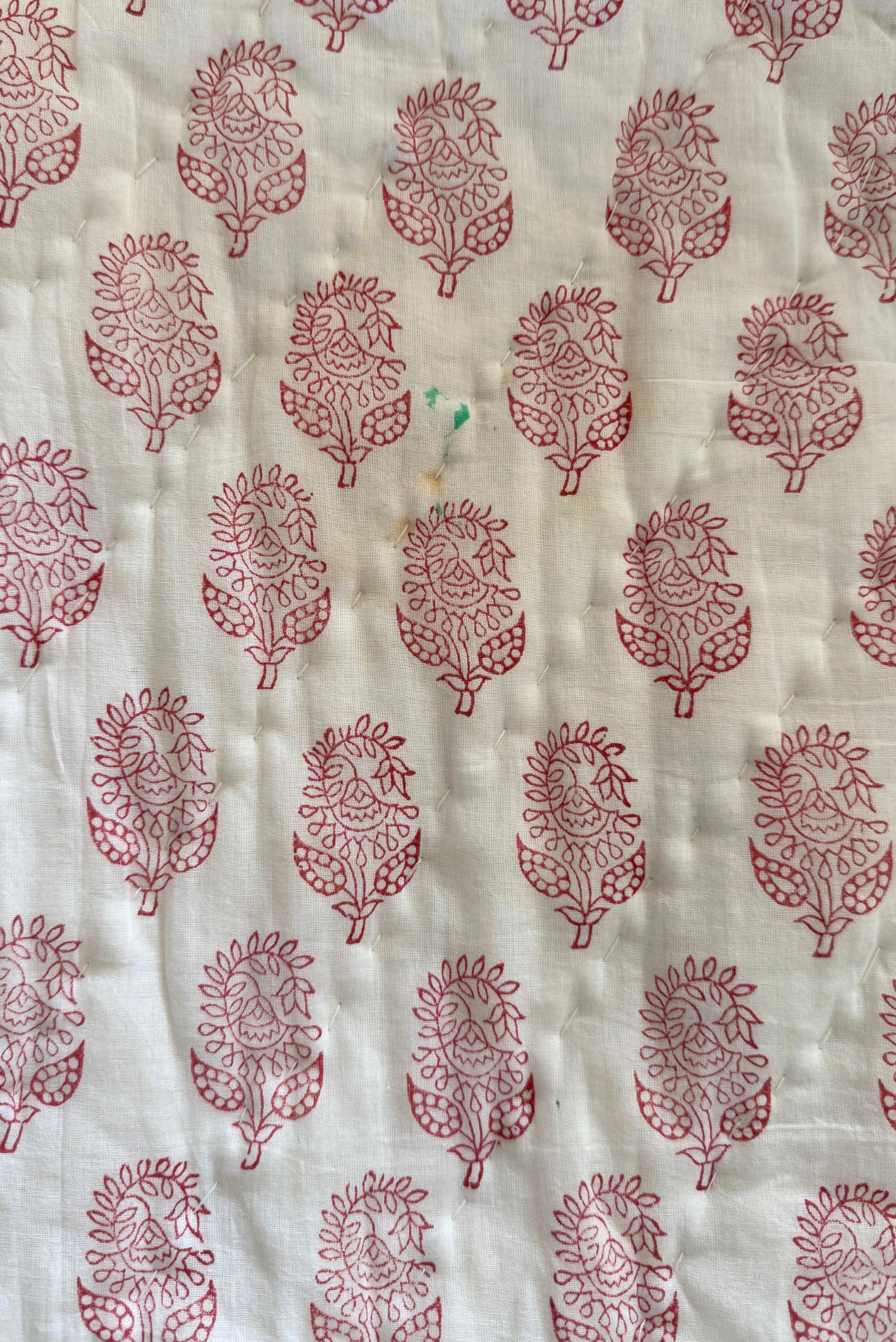 Dahlia Block Printed Quilt - Double - 03