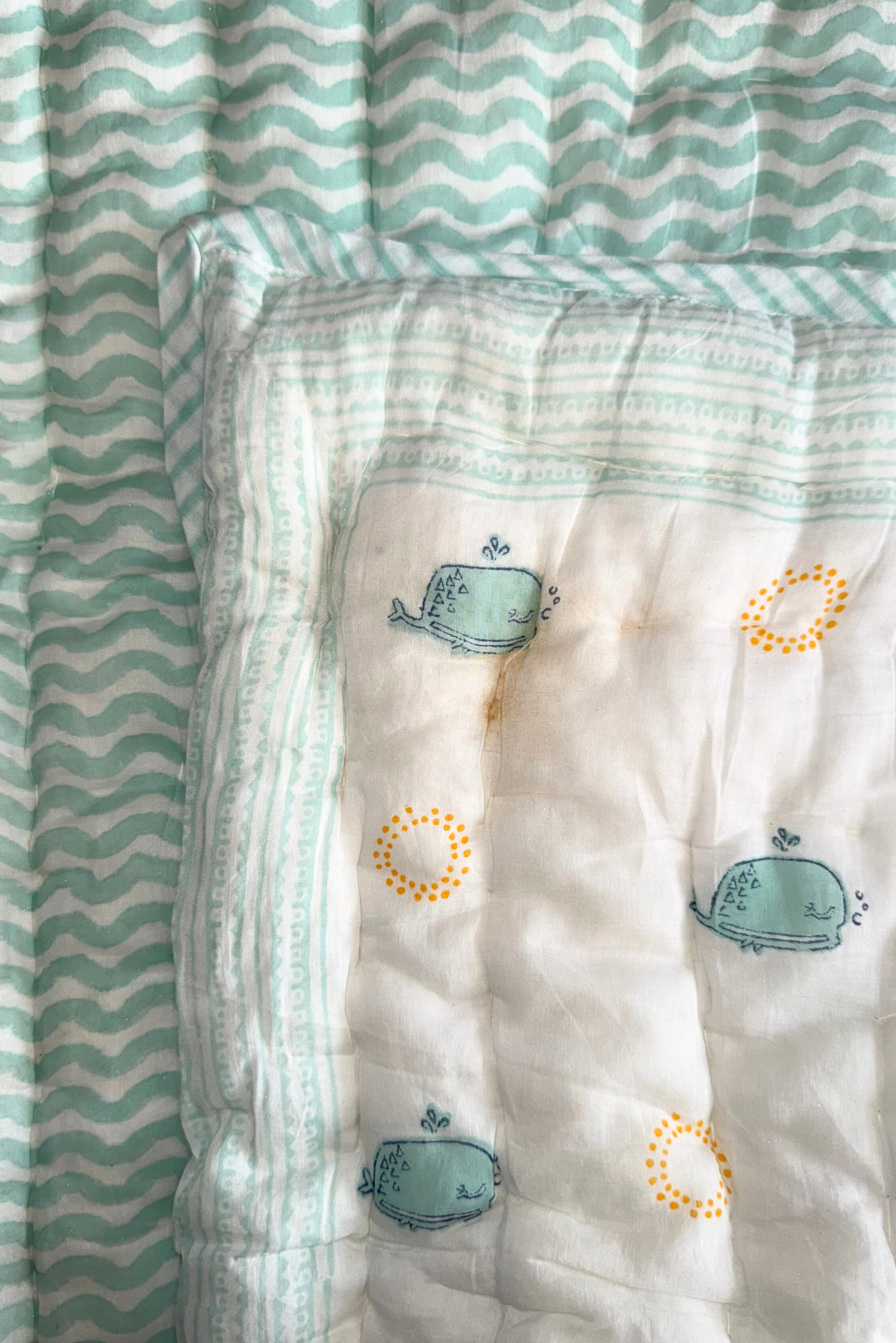 Moana Block Printed Baby Quilt - 04