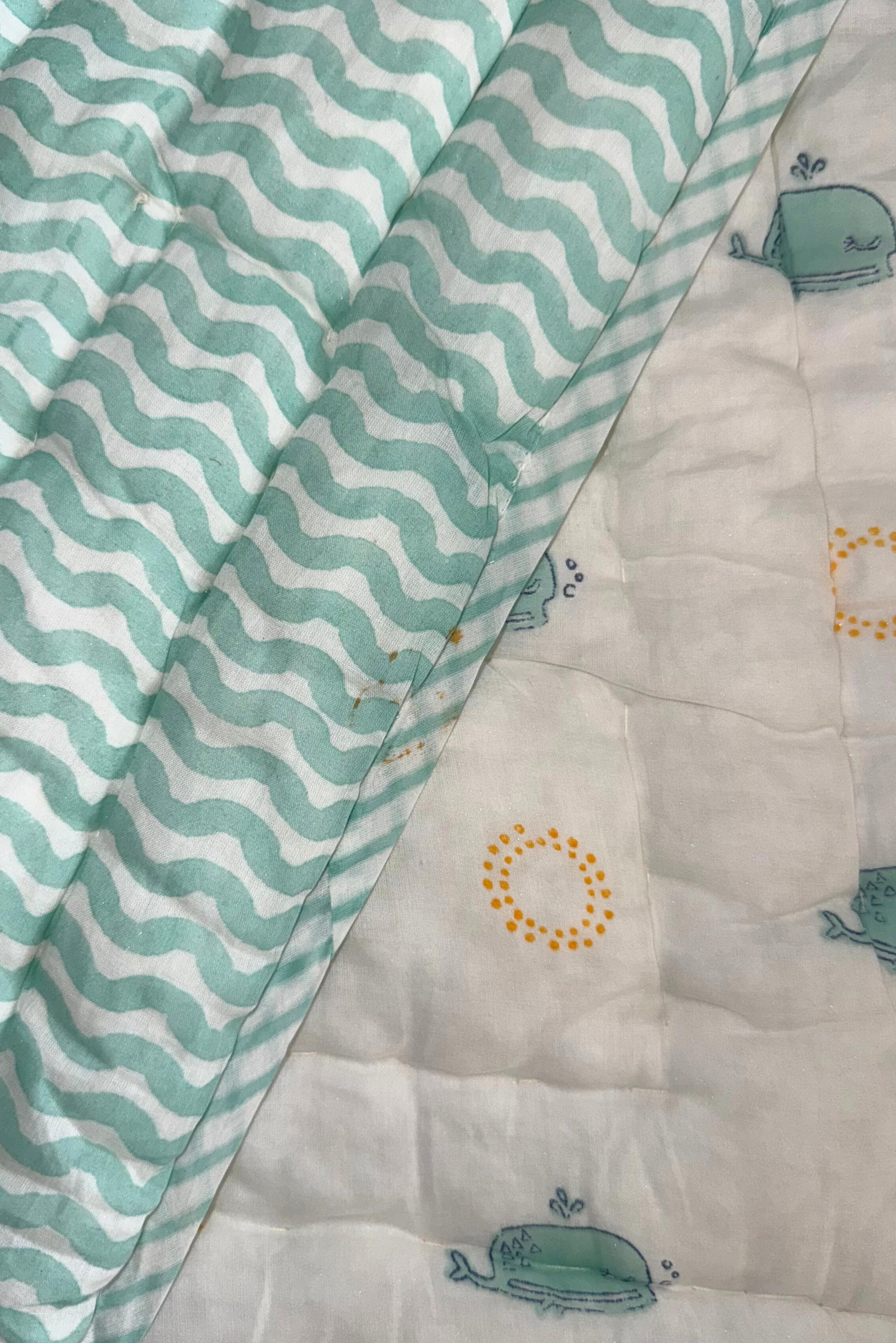 Moana Block Printed Baby Quilt - 02