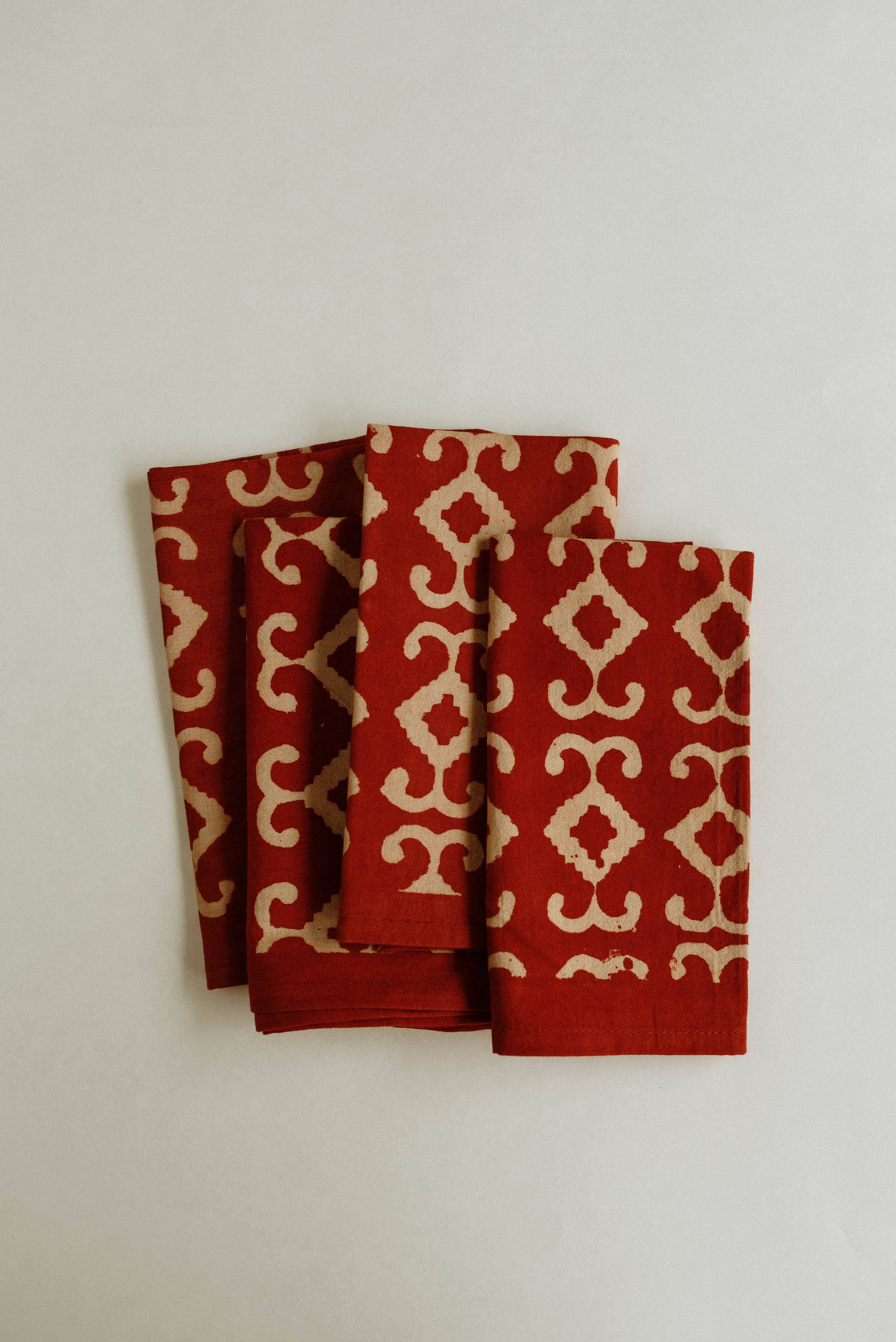 Dabu Red Table Napkins - Set of 4